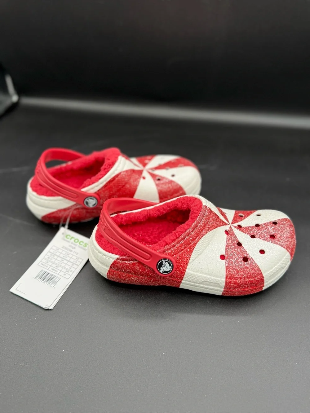 CROCS Kids Red & White Swirl Clog Sandals